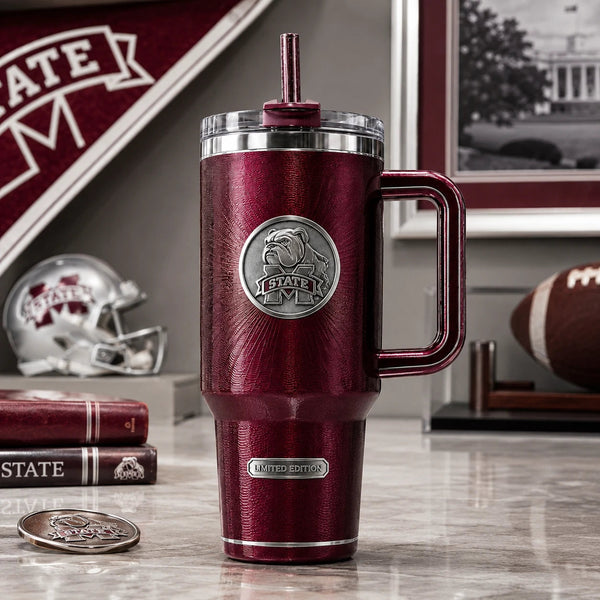 Maroon and Metal - MSST Bulldog Crest Tumbler - main