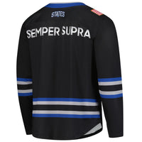 Air Force Falcons Hockey Jersey, Black Replica Sportswear Jersey Shirt, Long Sleeve Hockey Sweater Jersey, Casual Gift for Men