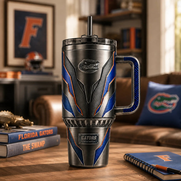 FLA Armor Plating - Gator Emblem Tumbler in Gunmetal Blue - main
