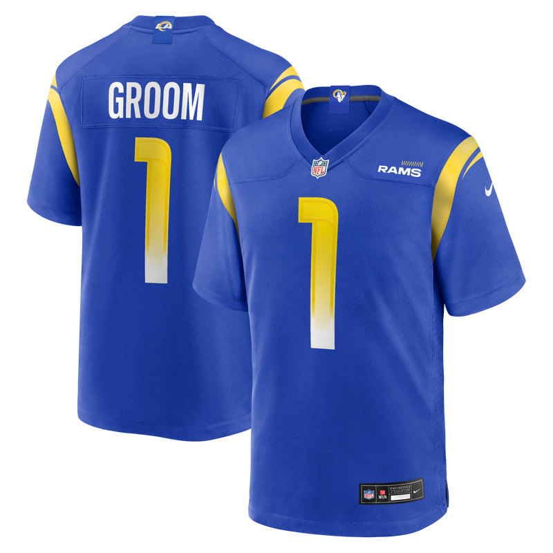 Number Groom Los Angeles Rams Football Jersey, Royal Game Sportswear Jersey Shirt, Lightweight Breathable Athletic Jersey, Casual Gift for Men