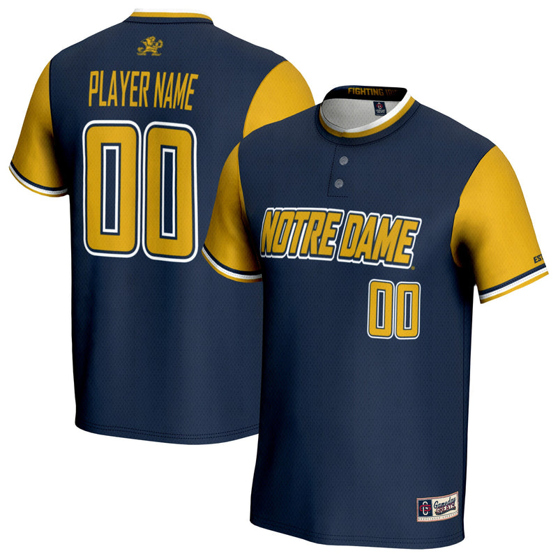 Notre Dame Fighting Irish Softball Jersey, Navy Lightweight Sportswear Jersey Shirt, Lightweight Breathable Athletic Jersey, Casual Gift for Men