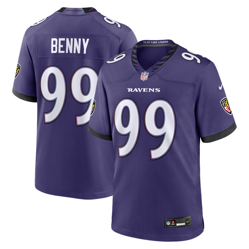 Rayshaun Benny Baltimore Ravens Football Jersey, Purple Sportswear Jersey Shirt, Lightweight Breathable Athletic Jersey, Casual Gift for Men