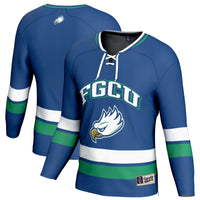 Florida Gulf Coast Eagles Hockey Jersey, Blue Sportswear Jersey Shirt, Long Sleeve Hockey Sweater Jersey, Casual Gift for Men