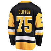 Connor Clifton Pittsburgh Penguins Hockey Jersey, Black Sportswear Jersey Shirt, Long Sleeve Hockey Sweater Jersey, Casual Gift for Men