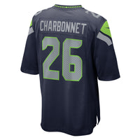 Zach Charbonnet Seattle Seahawks Football Jersey, Navy Game Sportswear Jersey Shirt, Lightweight Breathable Athletic Jersey, Casual Gift for Men