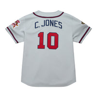 Chipper Jones Atlanta Braves Baseball Jersey, Gray Sportswear Jersey Shirt, Lightweight Breathable Athletic Jersey, Casual Gift for Men