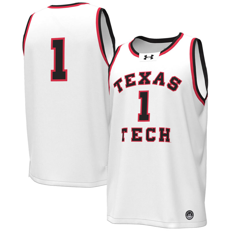 Texas Tech Red Raiders Basketball Jersey, White Replica Throwback Sportswear Jersey Shirt, Sleeveless Athletic Tank Jersey, Casual Gift for Men