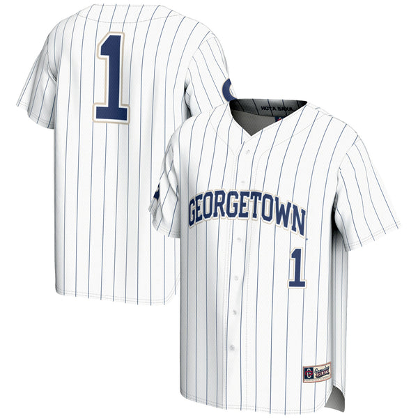 #1 Georgetown Hoyas Lightweight Baseball Fashion Jersey - White
