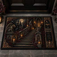 The Midnight Staircase - Gothic Ornament Entryway Doormat