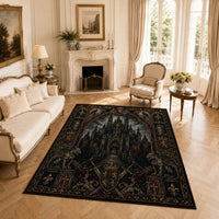 Gothic Cathedral Rug - Stone Guardians and Heraldic Shadow
