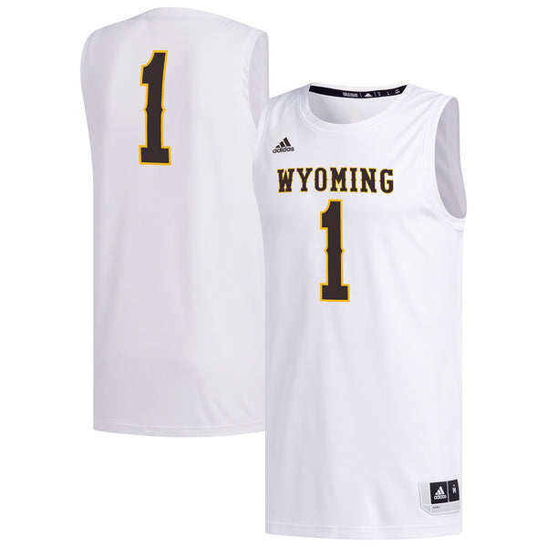 #1 Wyoming Cowboys Replica Basketball Jersey - White