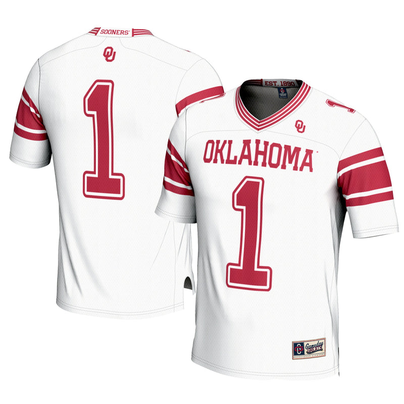 Oklahoma Sooners Football Jersey, White Sportswear Jersey Shirt, Lightweight Breathable Athletic Jersey, Casual Gift for Men, Style 200589007