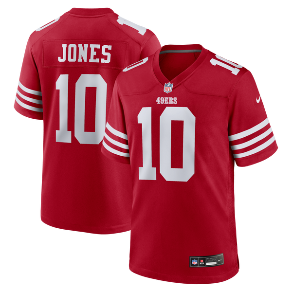San Francisco 49ers Mac Jones Scarlet Team Game Jersey