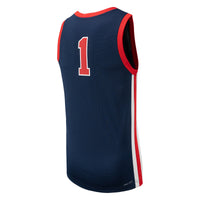 Ole Miss Rebels Basketball Jersey, Navy Replica Sportswear Jersey Shirt, Sleeveless Athletic Tank Jersey, Casual Gift for Men, Style 200398446