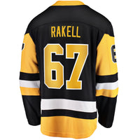 Rickard Rakell Pittsburgh Penguins Hockey Jersey, Black Sportswear Jersey Shirt, Long Sleeve Hockey Sweater Jersey, Casual Gift for Men