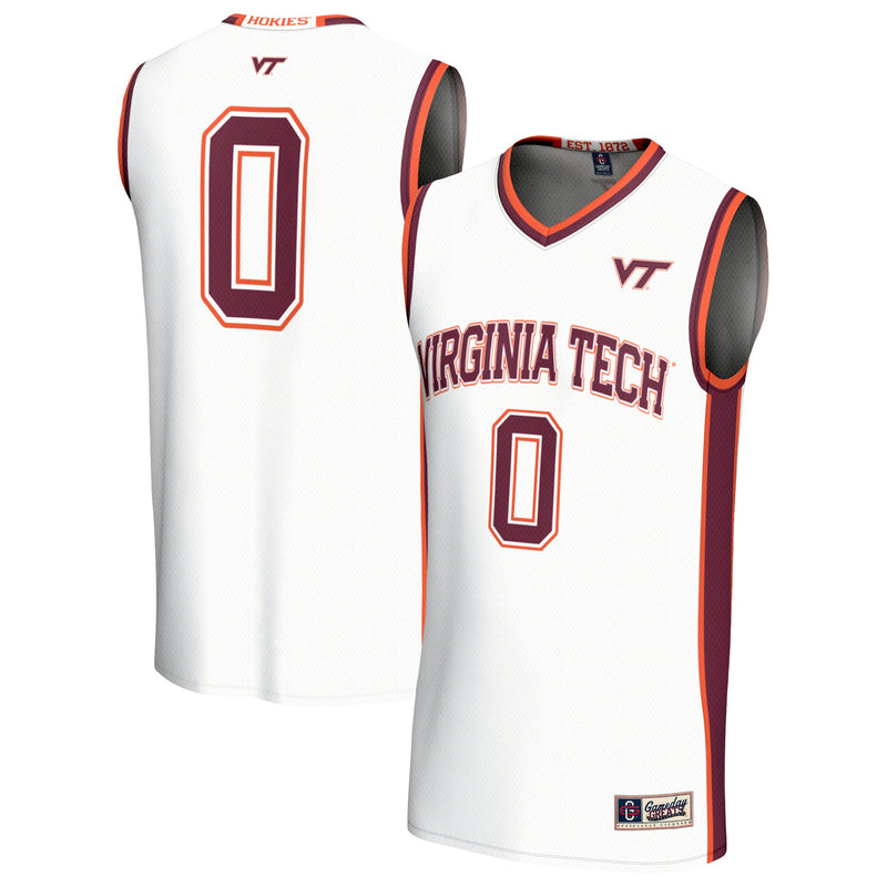 Virginia Tech Hokies Basketball Jersey, White Sportswear Jersey Shirt, Sleeveless Athletic Tank Jersey, Casual Gift for Men, Style 203652699