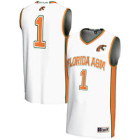 Florida A&M Rattlers Basketball Jersey, White Lightweight Sportswear Jersey Shirt, Sleeveless Athletic Tank Jersey, Casual Gift for Men