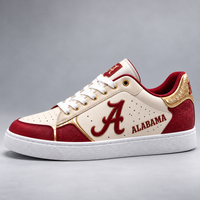 ALA Crimson Script - Cream and Gold Low Top Sneakers
