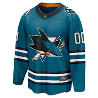 San Jose Sharks Hockey Jersey, Teal Breakaway Sportswear Jersey Shirt, Long Sleeve Hockey Sweater Jersey, Casual Gift for Men, Style 5111272