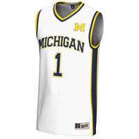 Michigan Wolverines Lightweight Basketball Jersey, White Sportswear Jersey Shirt, Sleeveless Athletic Tank Jersey, Casual Gift for Men