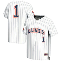 Illinois Fighting Illini Lightweight Baseball Jersey, White Sportswear Jersey Shirt, Lightweight Breathable Athletic Jersey, Casual Gift for Men