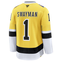 Jeremy Swayman Boston Bruins Hockey Jersey, Gold Premium Sportswear Jersey Shirt, Long Sleeve Hockey Sweater Jersey, Casual Gift for Men