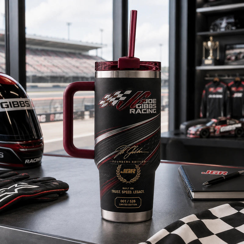 Trust Speed Legacy - JGR Checkered Flag Tumbler Graphic