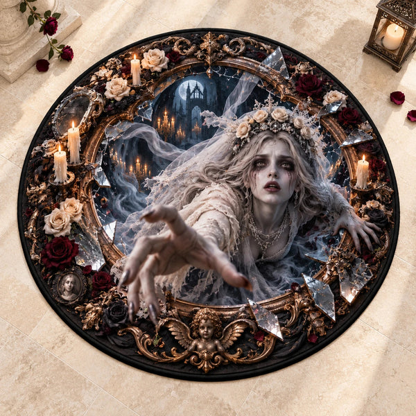 Through the Glass - Gothic Bride Reaching Out Round Rug - main