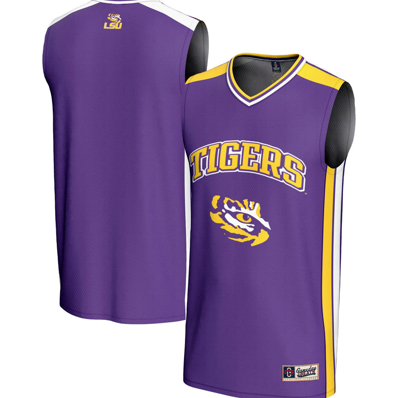 LSU Tigers Basketball Jersey, Purple Sportswear Jersey Shirt, Sleeveless Athletic Tank Jersey, Casual Gift for Men