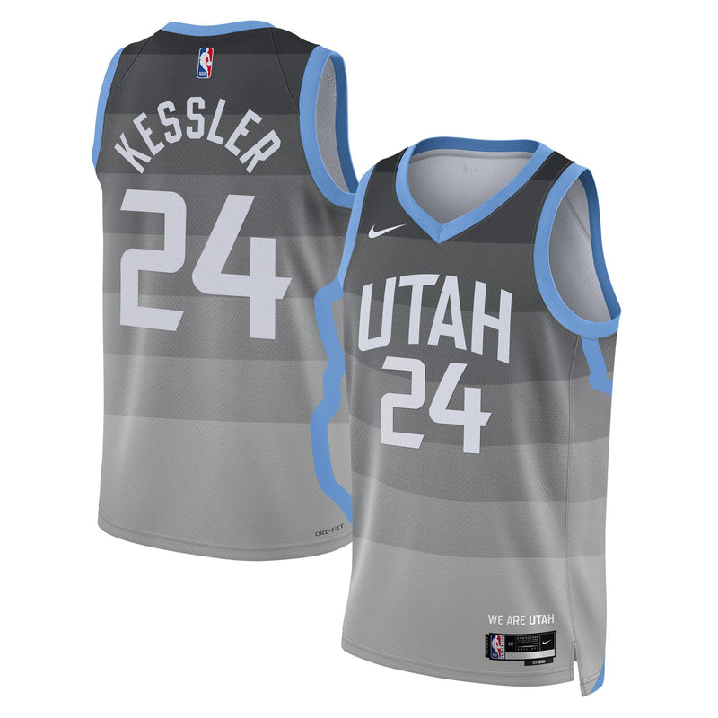 Walker Kessler Utah Jazz Basketball Jersey, Gray Swingman Sportswear Jersey Shirt, Sleeveless Athletic Tank Jersey, Casual Gift for Men