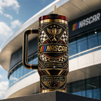NASCAR Victory Lane - A Study in Gold Relief and Checkered Detail