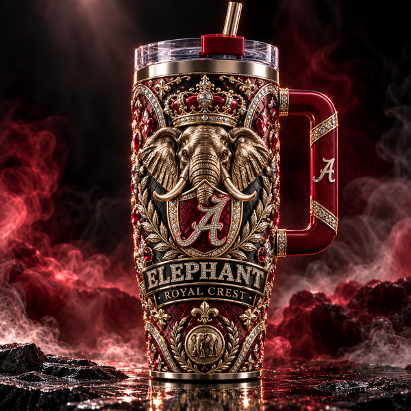Elephant Royal Crest - Crimson and Gold Tumbler Statement - main