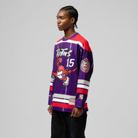 Vince Carter Toronto Raptors Hockey Jersey, Purple Fashion Sportswear Jersey Shirt, Long Sleeve Hockey Sweater Jersey, Casual Gift for Men