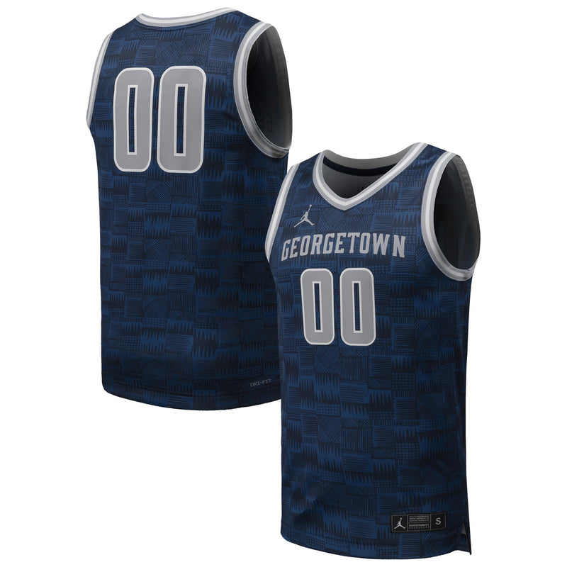 Georgetown Hoyas Basketball Jersey, Navy Replica Sportswear Jersey Shirt, Sleeveless Athletic Tank Jersey, Casual Gift for Men