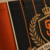 SF Heritage Crest - Pinstripe Tote in Black and Orange