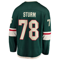 Nico Sturm Minnesota Wild Hockey Jersey, Green Breakaway Home Sportswear Jersey Shirt, Long Sleeve Hockey Sweater Jersey, Casual Gift for Men