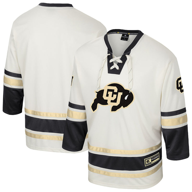 Colorado Buffaloes Puck Proud Hockey Jersey, Cream Fashion Sportswear Jersey Shirt, Long Sleeve Hockey Sweater Jersey, Casual Gift for Men