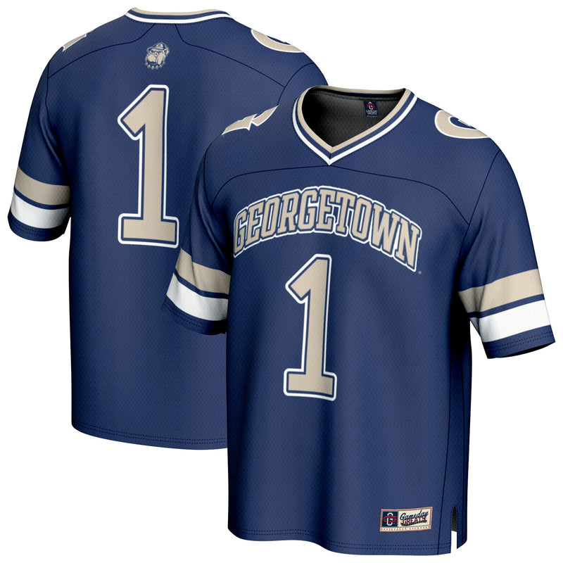 Georgetown Hoyas Football Jersey, Navy Fashion Lightweight Sportswear Jersey Shirt, Lightweight Breathable Athletic Jersey, Casual Gift for Men