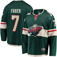 Brock Faber Minnesota Wild Hockey Jersey, Green Breakaway Home Sportswear Jersey Shirt, Long Sleeve Hockey Sweater Jersey, Casual Gift for Men