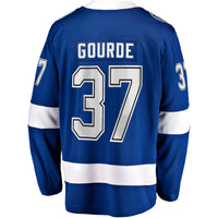 Yanni Gourde Tampa Bay Lightning Hockey Jersey, Blue Breakaway Sportswear Jersey Shirt, Long Sleeve Hockey Sweater Jersey, Casual Gift for Men