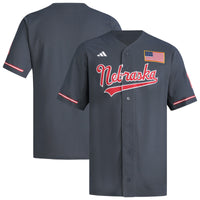 Nebraska Huskers Baseball Jersey, Gray Replica Sportswear Jersey Shirt, Lightweight Breathable Athletic Jersey, Casual Gift for Men