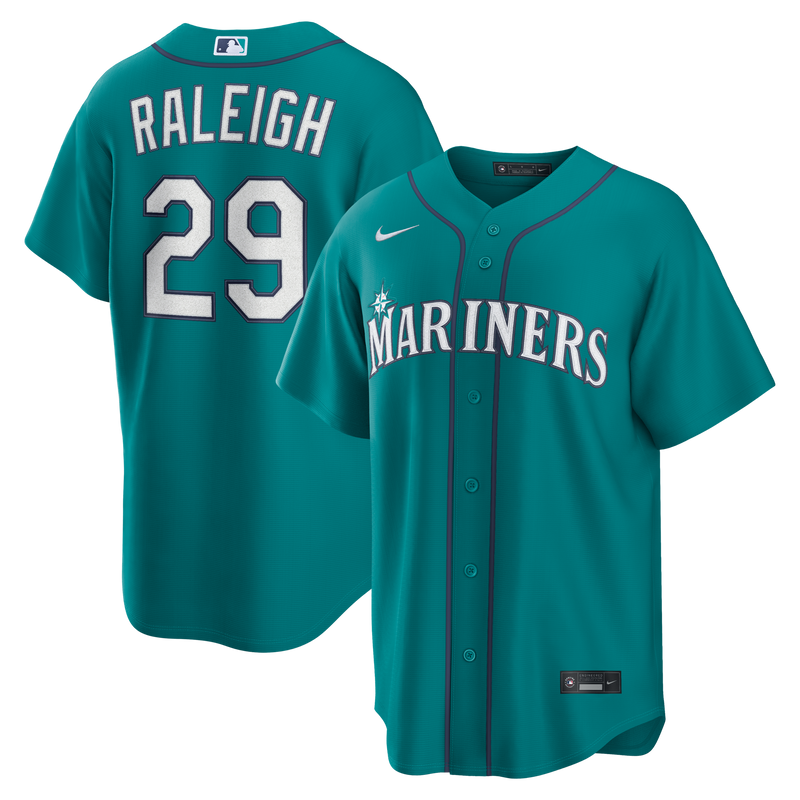 Cal Raleigh Seattle Mariners Baseball Jersey, Teal Replica Sportswear Jersey Shirt, Lightweight Breathable Athletic Jersey, Casual Gift for Men