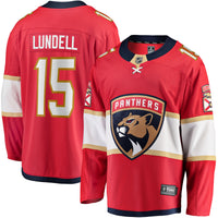Anton Lundell Florida Panthers Hockey Jersey, Red Breakaway Home Sportswear Jersey Shirt, Long Sleeve Hockey Sweater Jersey, Casual Gift for Men