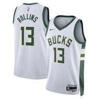Ryan Rollins Milwaukee Bucks Basketball Jersey, White Swingman Sportswear Jersey Shirt, Sleeveless Athletic Tank Jersey, Casual Gift for Men
