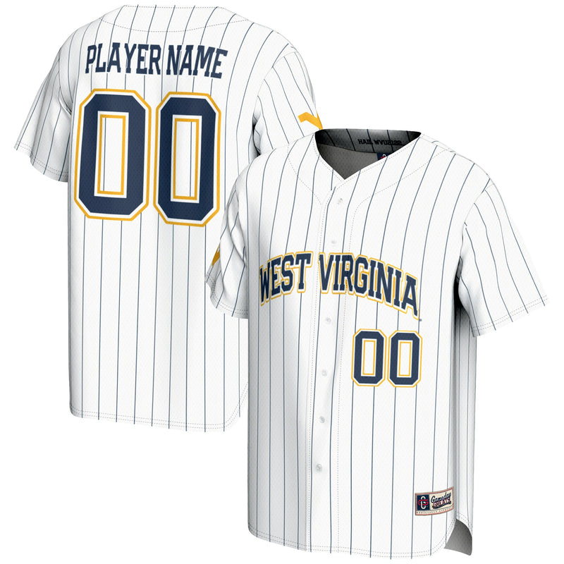 West Virginia Mountaineers Baseball Jersey, White Sportswear Jersey Shirt, Lightweight Breathable Athletic Jersey, Casual Gift for Men