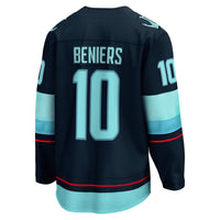 Matty Beniers Seattle Kraken Hockey Jersey, Blue Breakaway Sportswear Jersey Shirt, Long Sleeve Hockey Sweater Jersey, Casual Gift for Men