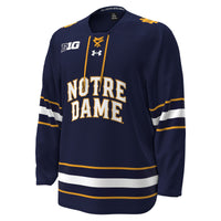 Notre Dame Fighting Irish Hockey Jersey, Navy Sportswear Jersey Shirt, Long Sleeve Hockey Sweater Jersey, Casual Gift for Men, Style 203177237