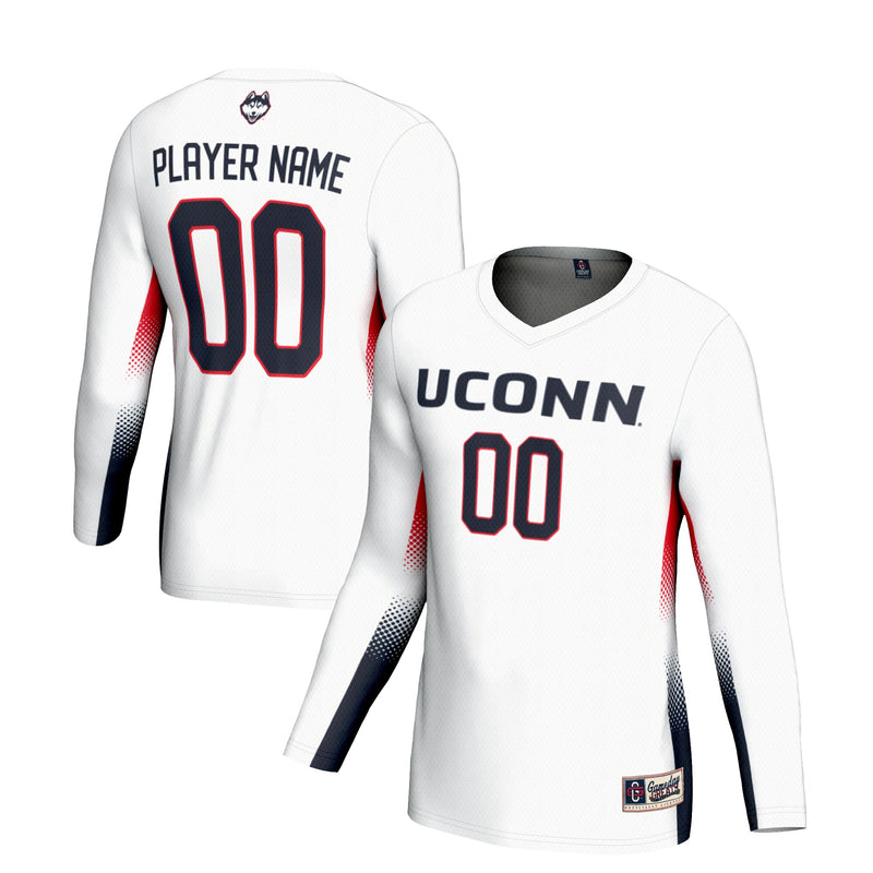 UConn Huskies Volleyball Jersey, White Sportswear Jersey Shirt, Lightweight Breathable Athletic Jersey, Casual Gift for Men, Style 200461800