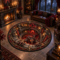 The Pit Below - A Circular Descent in Gothic Red