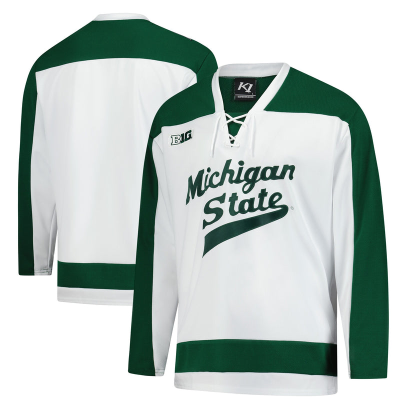Michigan State Spartans Hockey Jersey, White Replica Home Sportswear Jersey Shirt, Long Sleeve Hockey Sweater Jersey, Casual Gift for Men